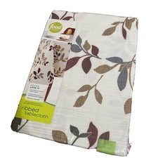 Food Network Ribbed Fall Leaves Foliage Tablecloth 70  Round