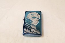 Zippo Americana Made In USA Eagle Flag Pattern Lighter - Metallic Blue