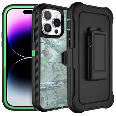 For iPhone 16/16 Plus/16 Pro Max Shockproof Rugged Hard Case+Belt Clip & Screen