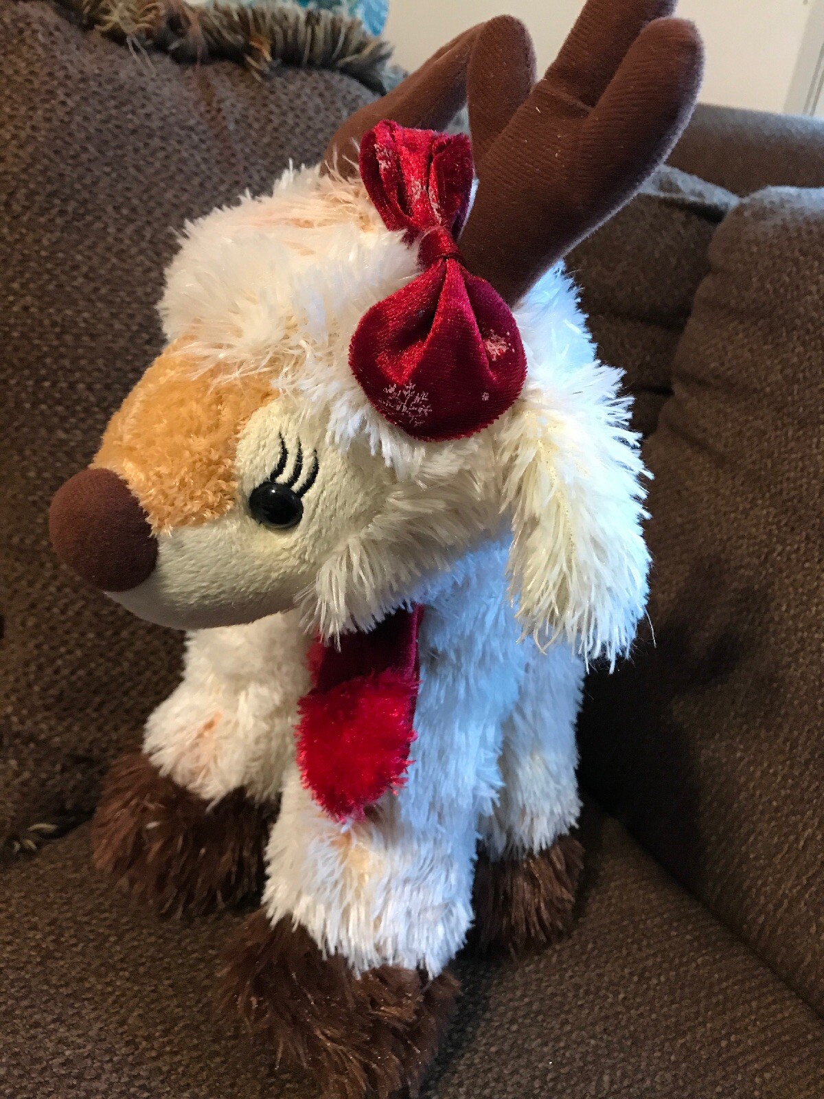 Encore Group Plush Hazel the Reindeer 13” Free Standing Wired Legs Stuffed Toy