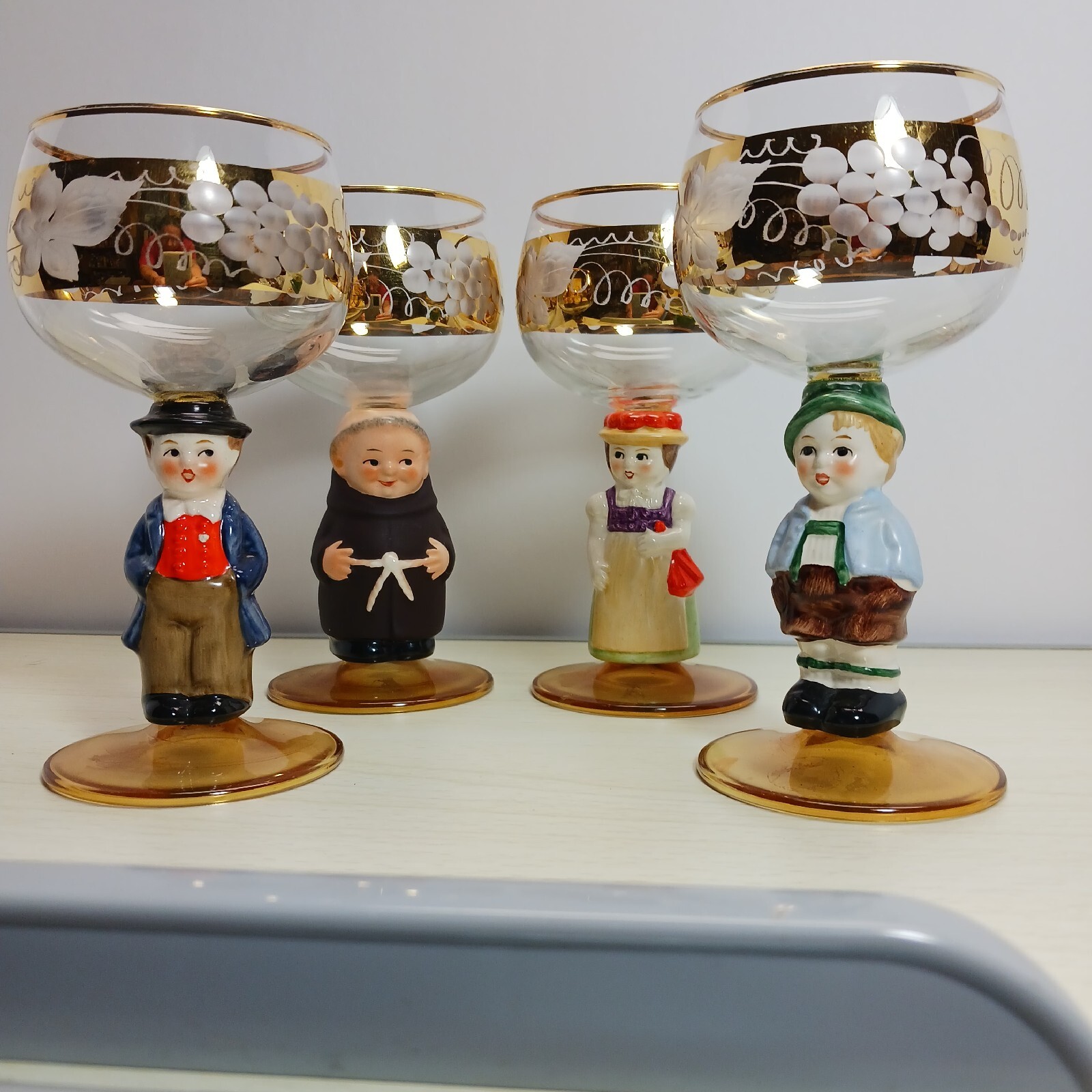 Vintage Goebel Hummel Figurine Cordial Wine Glasses with Gold Gilding Set of 4 eBay