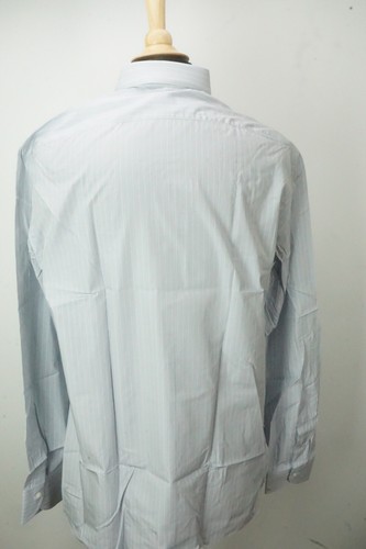 Isaia 100% Cotton Light Blue White Striped Dress Shirt Sz 45 18 BRAND NEW - Picture 7 of 7