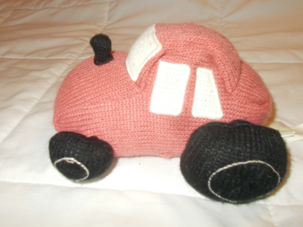 Cloud Island Soft Knit Brown Tractor Baby Plush Rattle 6x4 Inches