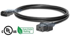 Premium 6FT IEC320 C19 To C14 Power Cord 15A 125V Rating 14 AWG For CPU PDU PSU