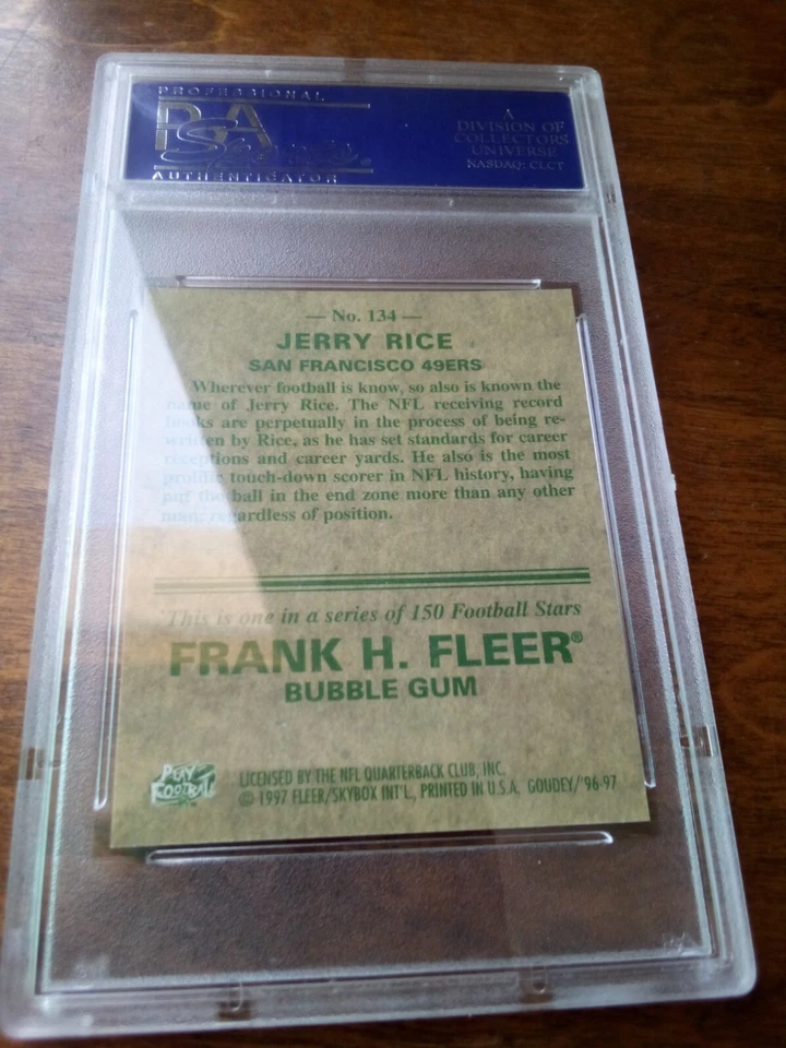 Fleer Goudey #134 Jerry Rice 1997 PSA como nuevo 9 raro San Francisco 49'ers Frank H. Foto 3 de 3