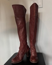 Vtg Size 7 7.5 ZODIAC By Encore Tall 70s 80s OTK Knee High Campus Boots Leather