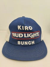 Vintage USA MADE Kiro Bud Light Beer Trucker Hat Snapback Cap NOS NWOT