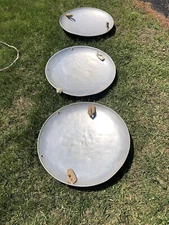 3 Vintage 25" Round Aluminum Snow Sleds Flying Saucer Clark Griswold Christmas 