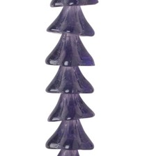 Bead, Flower, Grape Purple Pressed Glass 12x10mm Trumpet Flower Beads 39  