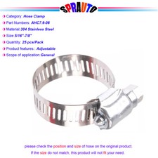 304 Stainless Steel Hose Clamp Adjustable Siz...