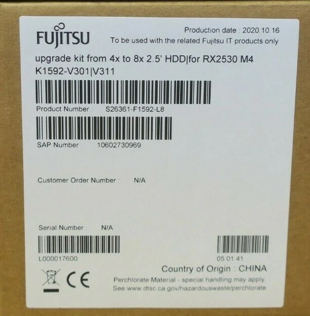 New Fujitsu 8-Bay to 16-Bay 2.5" HDD Upgrade Kit S26361-F1592-L8 For RX2530 M4 - Image 2 of 4