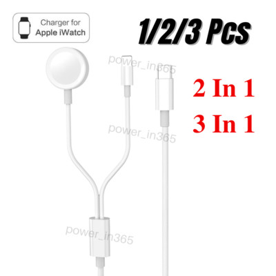 For iPhone iWatch 7/6/5/4/3/2/1/SE USB C Magnetic Fast Charger Charging Cable