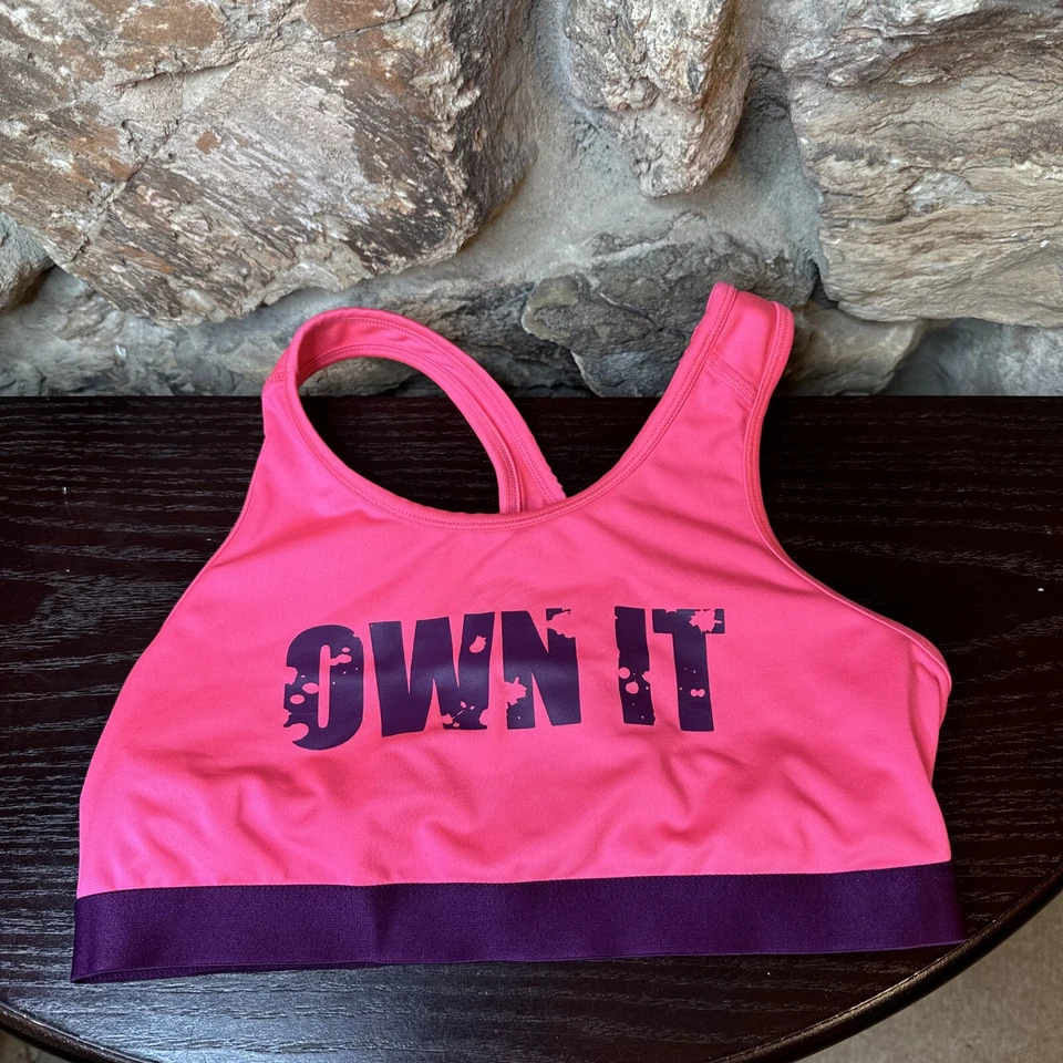 Danskin теперь ярко розовый фиолетовый спортивная спина спортзал спортивный бюстгальтер размер S 4-6 собственный он - Изображение 2 из 4