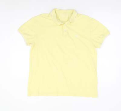 Primark Mens Yellow Cotton Blend Polo Size L Collared Pullover