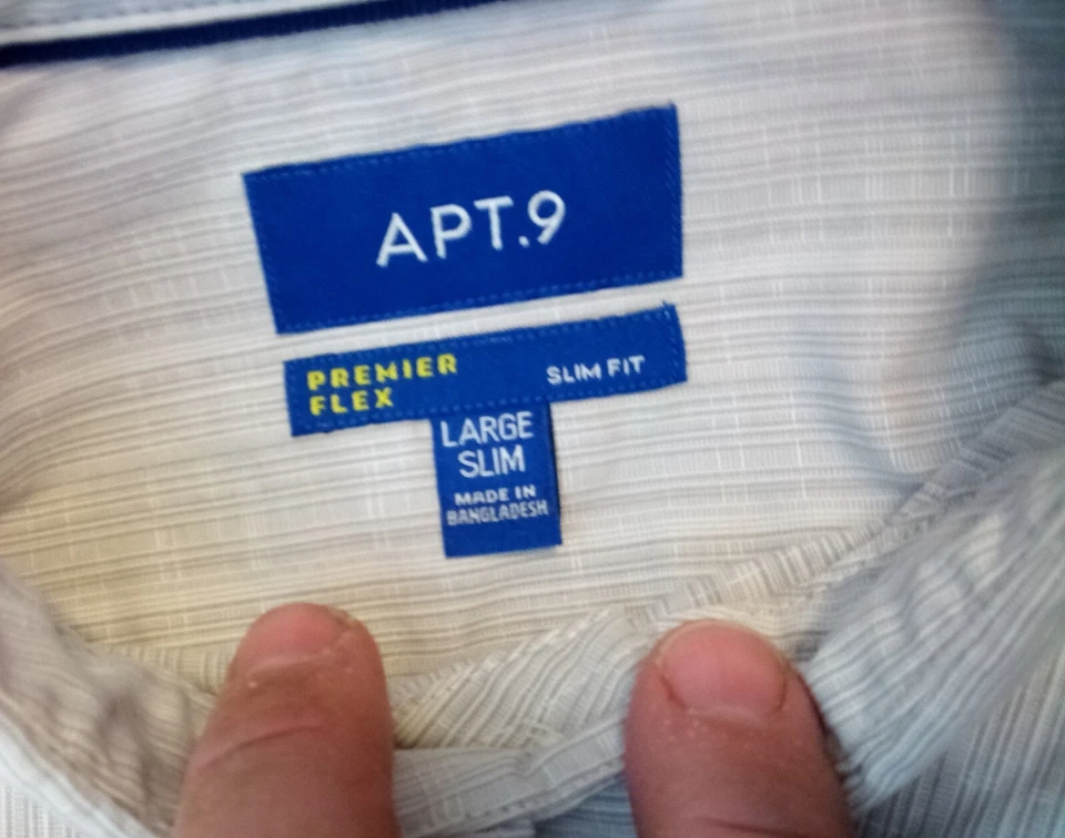 Camisa ajustada manga larga APT.9 Premier Flex para hombre talla grande Foto 3 de 4