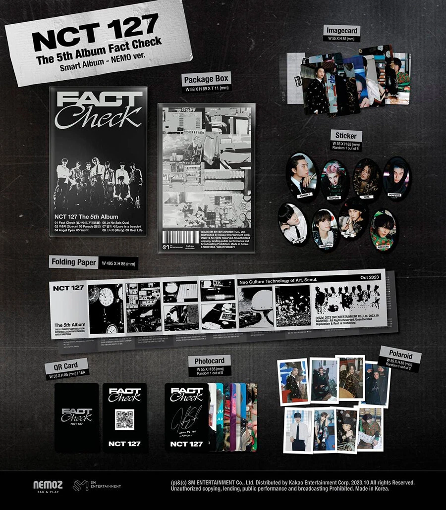 NCT 127 FACT CHECK Album NEMO Ver/QR CARD+Poster+Photo Card+