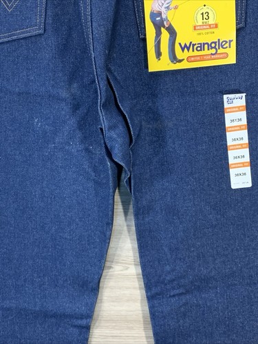 New Wrangler Cowboy Cut 13MWZ Original Fit Jeans Rigid Indigo Men's Size 36x36 - Picture 12 of 13