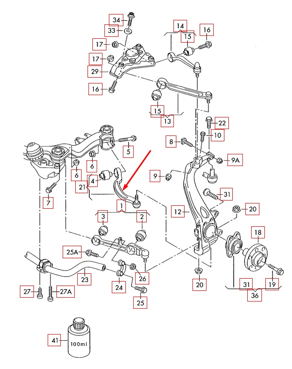 AUDI A8 D3 Front Left Lower Control Arm 4E0407693N 3.2 Petrol NEW  