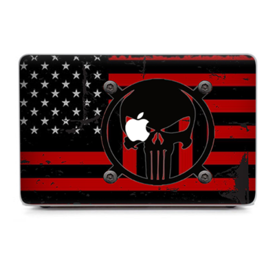 Skin Vinyl Itsaskin Pour MacBook Pro 15" Retina – Drapeau Américain Rouge, Badge 'Punish' – Neuf