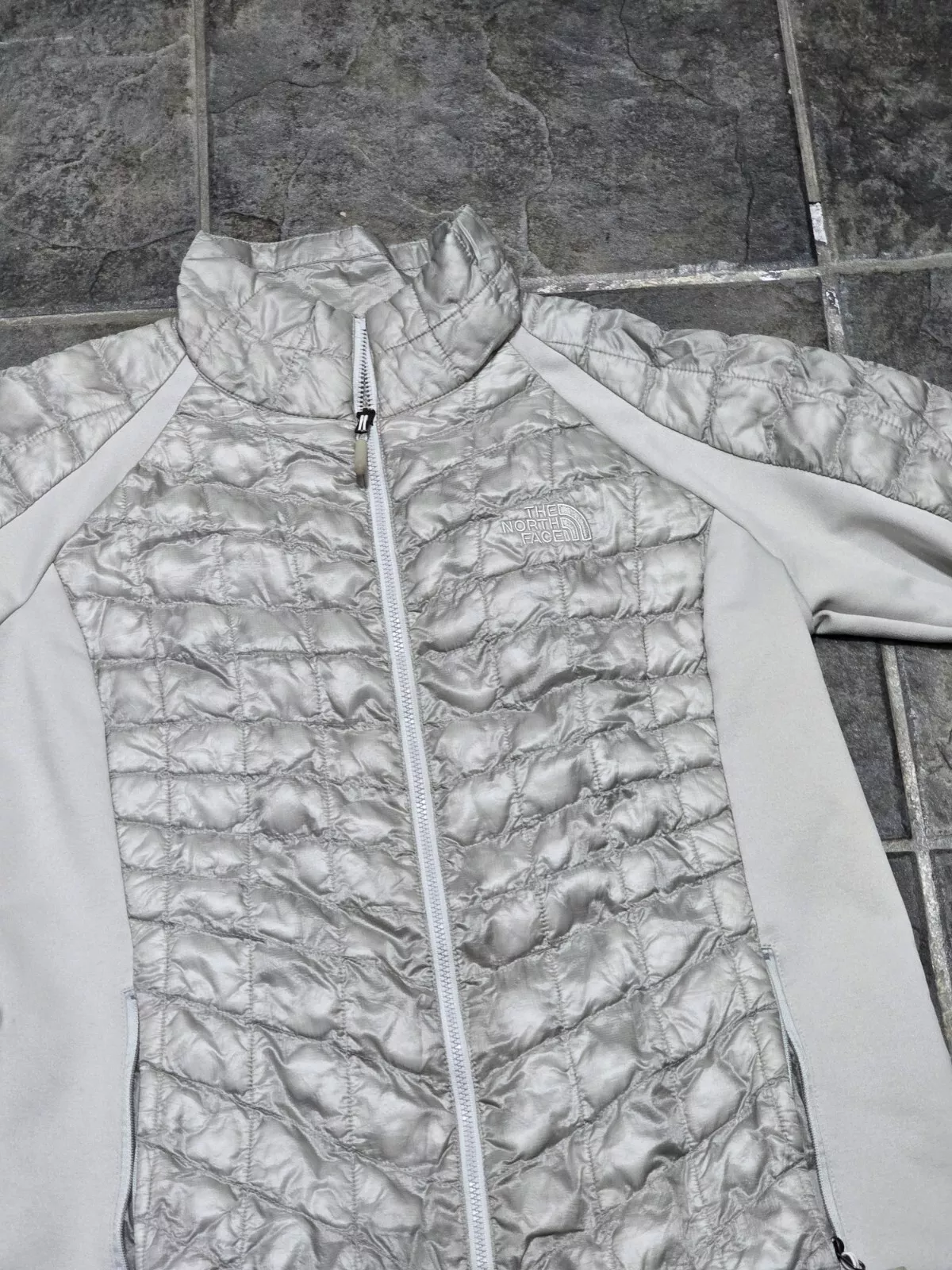 north-face quilted sliver pockets lightweight jacket