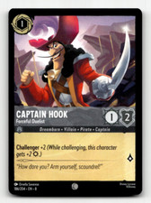 Disney Lorcana Captain Hook - Forceful Duelist 186/204 - Reign of Jafar