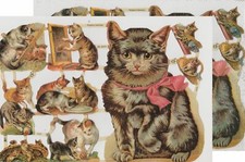 Chromo EF Découpis Chat 7214 Decoupage Collage Carterie