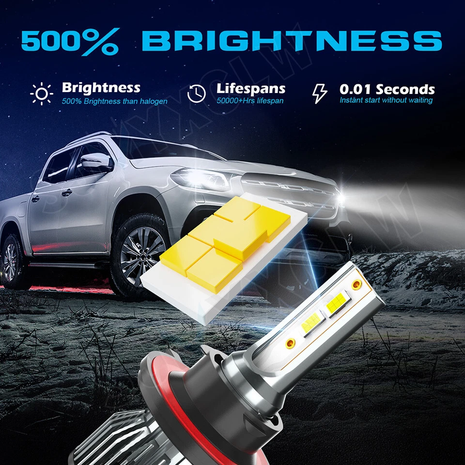 For 2006 2007 2008 Dodge Ram 1500 2500 3500 Headlight High/Low + Fog Light Bulbs - Image 4 of 4