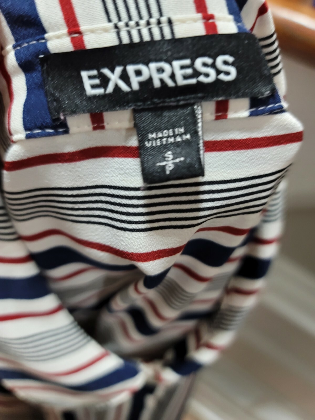 Express Women's Multicolor Polyester Collared Lon… - image 9