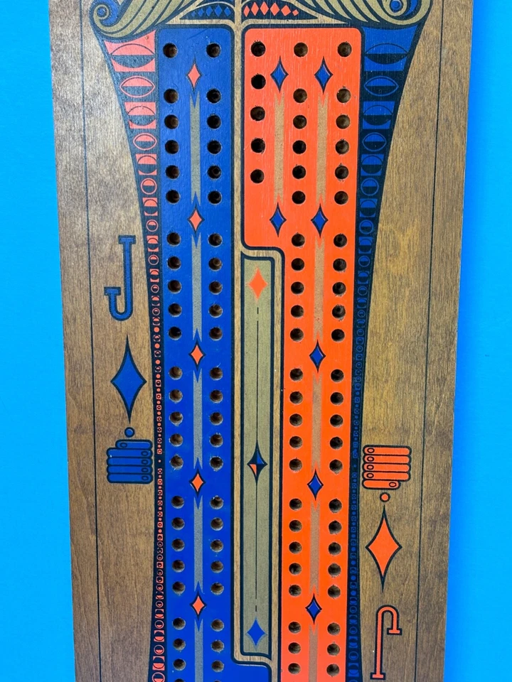 Vintage Mid-Century Modern Jack of Diamonds Cribbage Board Wooden by Stancraft - Image 3 of 4