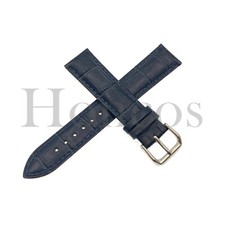 12-24MM D/Blue Mens Womens Leather Crocodile Watch Band Strap Fits For Seiko SKX