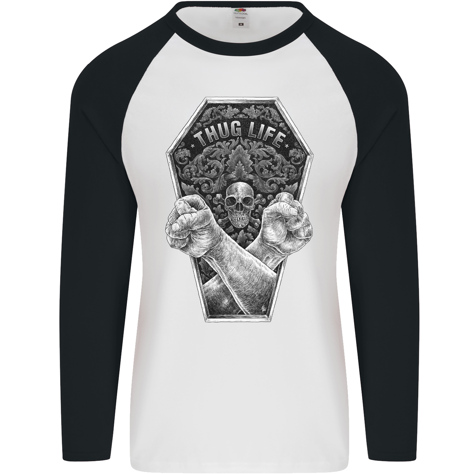 Thug Life Skulls Mens L/S Baseball T-Shirt