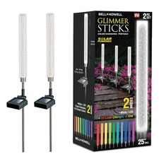 Bell + Howell Color Changing Solar Powered Glimmer Sticks Gardens and Pathways 2