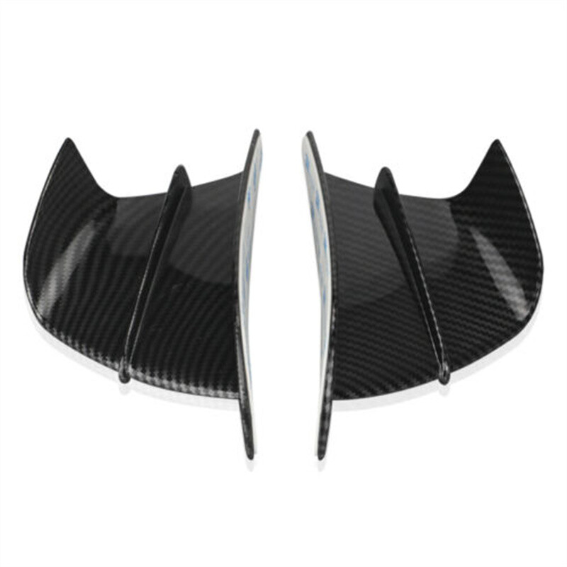 Motorcycle Winglet Air Deflectors ABS Plastic Glossy Carbon Fiber Black
