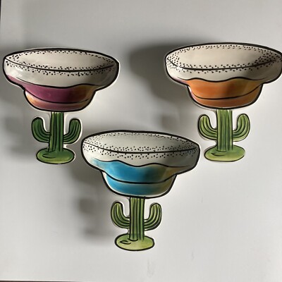 Clay Art Margarita Shaped Serving Bowl - Vivid Colors - Set