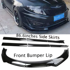 Glossy Front Lower Bumper Lip Splitter Spoiler +Side Skirt For Kia Optima 2010