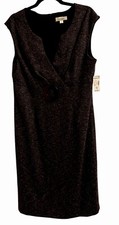 DressBarn Woman Black Dress 16 NWT Office Work Church Sleeveless Zip $40 Career