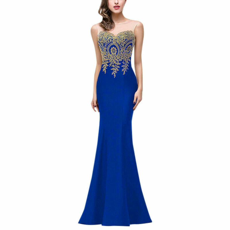 Women's Long Formal Party Ball Gown Prom Bridesmaid Mermaid Beaded Evening Dress eBay