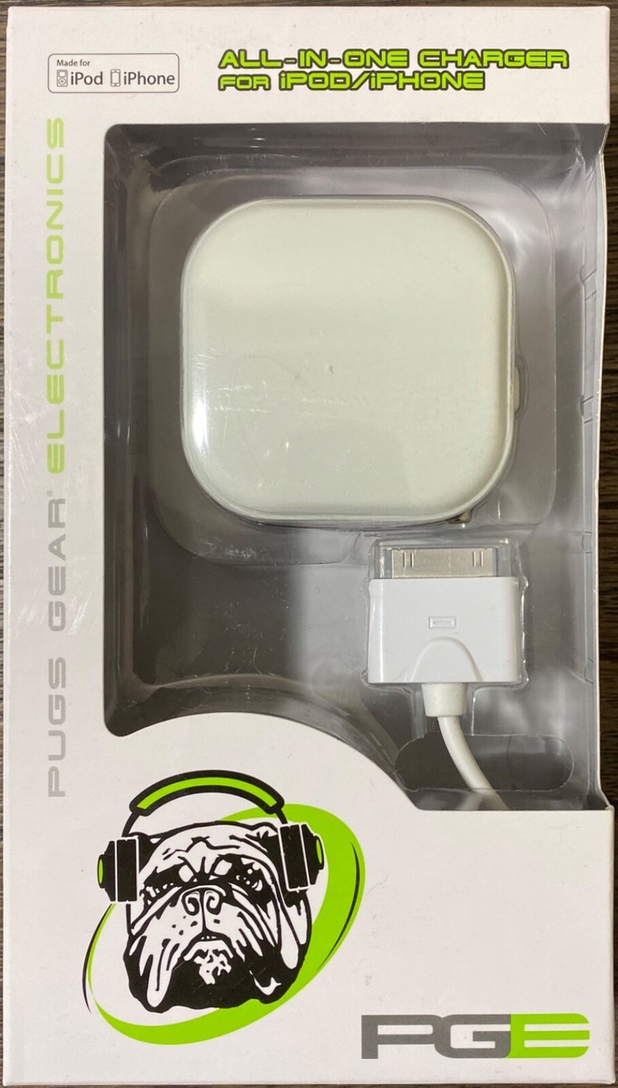 PGE Pugs Gear Electronics All-in-One Charger Wall or Car for iPod