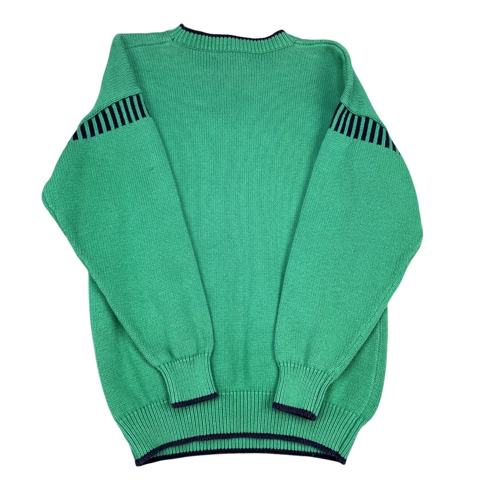 Suéter de Colección Charter Club Barco Ancla Vela Verde Cuello Redondo Talla Pequeña Foto 2 de 4