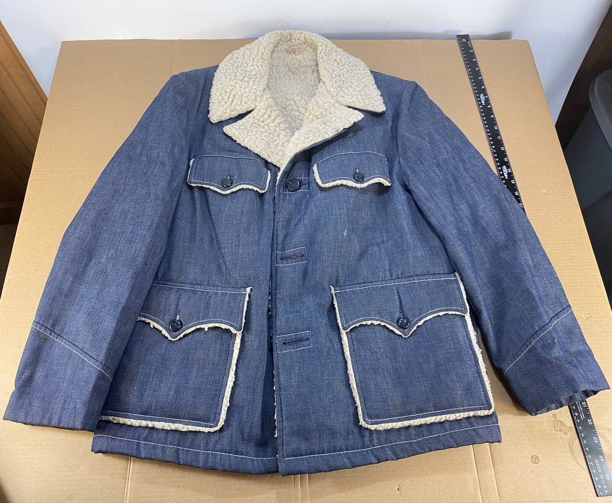 ジャケット・アウター 60s-70s Vintage Crazy Vintage Work JKT Vintage 60s 70s Chore Ranch Coat Jacket Denim Jean Sherpa Work