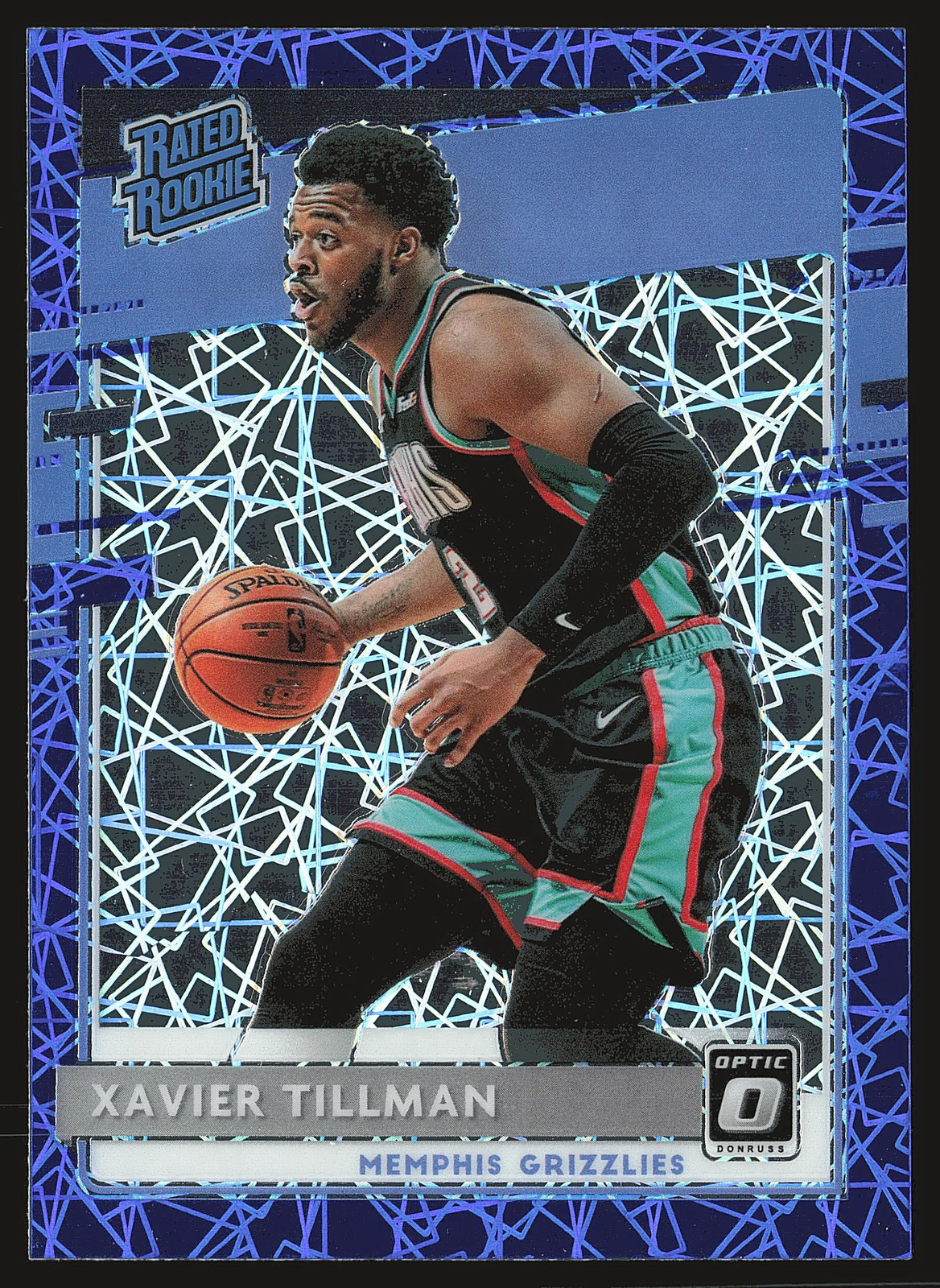 2020-21 Donruss Optic #185 Xavier Tillman Blue Velocity RC