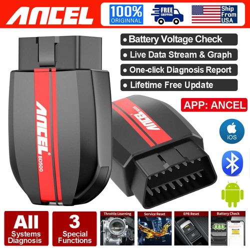 ANCEL BD500 Bluetooth OBD2 Scanner Car All System Code Reader Dignostic Tool ABS