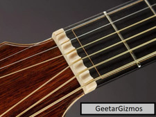 GeetarGizmos 43mm / 1 11/16" SCALLOPED UNBLEACHED BONE NUT for Guitar - Drop-In