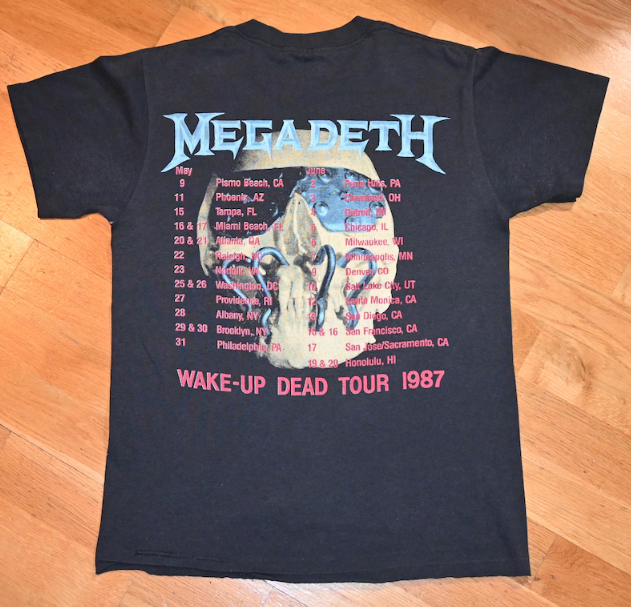 トップス 80s vintage MEGADETH 1987 Tour T-shirt 1987 Megadeth Vintage Rare! 1980's US Tour Concert T-Shirt | eBay