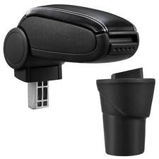 Armlehne Mittelarmlehne Leder Bezug für Micra IV K13 2010- Schwarz Weiß