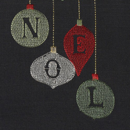 Christmas Table Runner Festive Tableware Xmas Charcoal Noel Baubles 26cm x 150cm - Picture 3 of 3