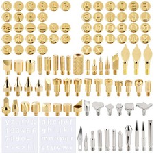 111pcs Wood Burning Tips Kit Letters Numbers Shapes Pyrography Set