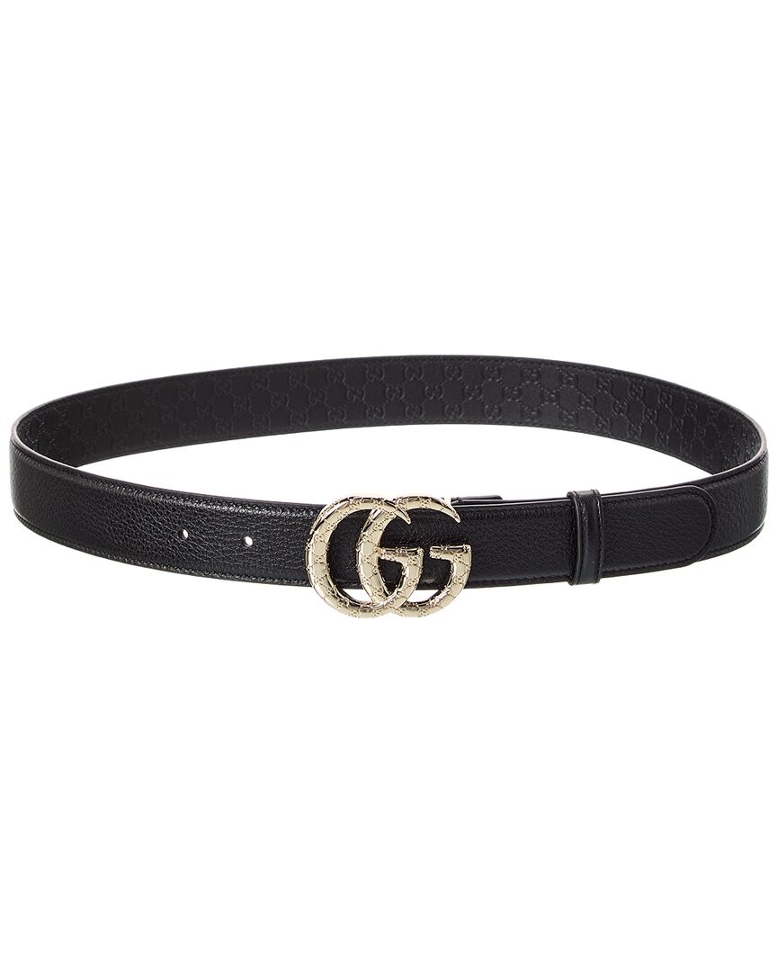 Gucci Gg Marmont Leather Belt Womens Black 80 97590₽