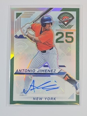 2025 Prospect Edition Baseball ANTONIO JIMENEZ Green Holo Prizm Auto #163 METS