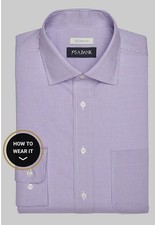 Jos A Bank Executive Collection Tailored Collar Mini Check Dress Shirt 16.5-34